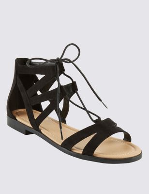 Ghillie Lace Up Block Heel Sandals